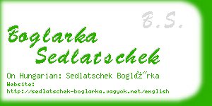 boglarka sedlatschek business card